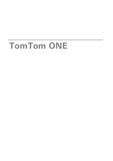 TomTom One manual. Camera Instructions.